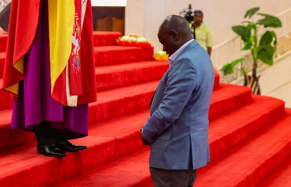File Image of DP Rigathi Gachagua being prayed for.